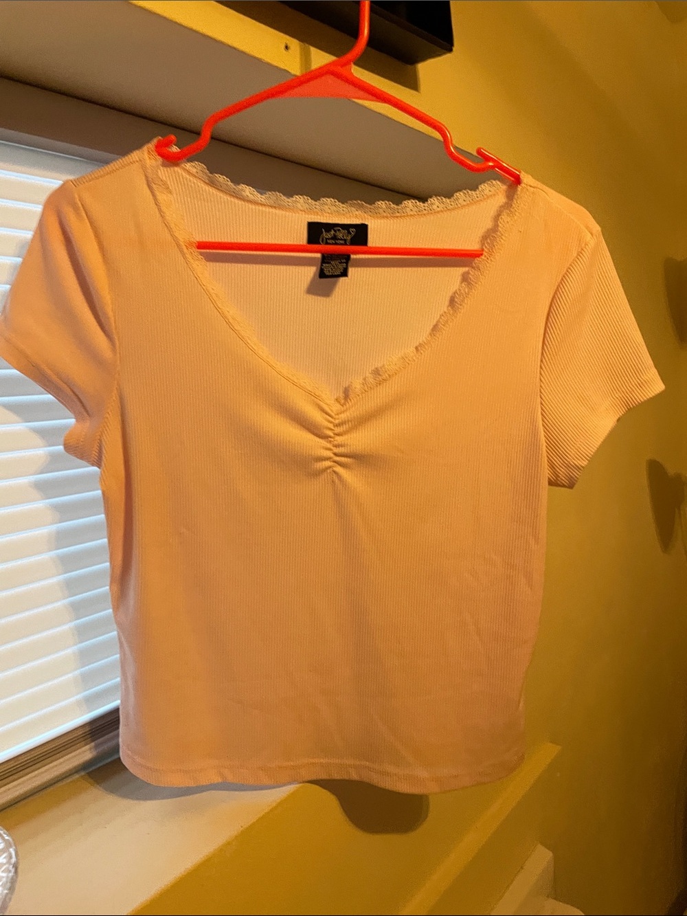NWOT Lacy Ribbed Crop Top (L)